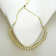 Delicate Floral Gold-Plated Necklace Set with Ruby Accents