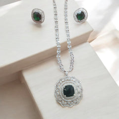 Emerald Elegance Necklace & Earring Set