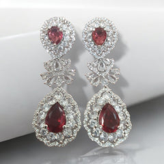 Royal Ruby Statement Necklace & Earring Set