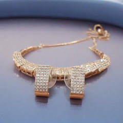 Elegant Gold-Plated Necklace and Earring Set