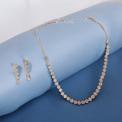 Elegant Diamond-Crystal Necklace and Earring Set
