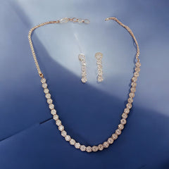 Elegant Diamond-Crystal Necklace and Earring Set