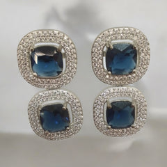Luxurious Sapphire-Inspired Necklace & Earring Set