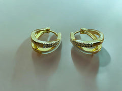 Golden Pearl-Studded Hoop Earrings