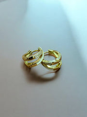 Golden Pearl-Studded Hoop Earrings