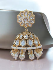 Elegant Kundan and Pearl Choker Set with Matching Earrings