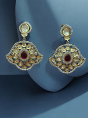 Luxurious Kundan and Ruby Statement Earrings