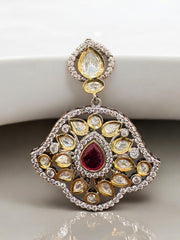 Luxurious Kundan and Ruby Statement Earrings