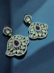 Luxurious Kundan and Ruby Statement Earrings