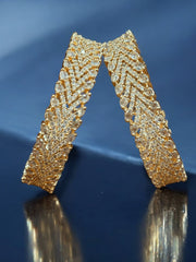 Exquisite Rose Gold-Plated Designer Bangles with Cubic Zirconia Stones