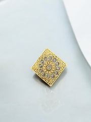 Antique-Inspired Square Statement Ring with Intricate Detailing