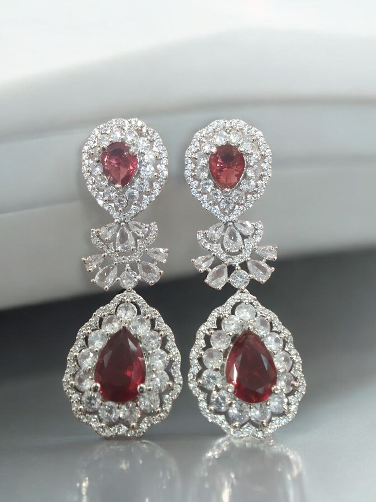 Royal Ruby Statement Necklace & Earring Set