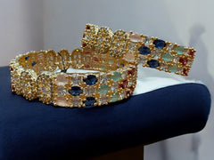 Exquisite Multi-Gemstone and Diamond Bangles â€“ Timeless Elegance