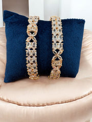 Silver-Toned Cubic Zirconia Bangles