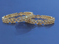 Silver-Toned Cubic Zirconia Bangles