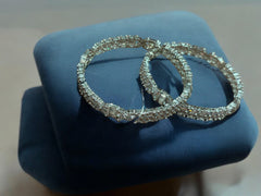 Silver-Toned Cubic Zirconia Bangles