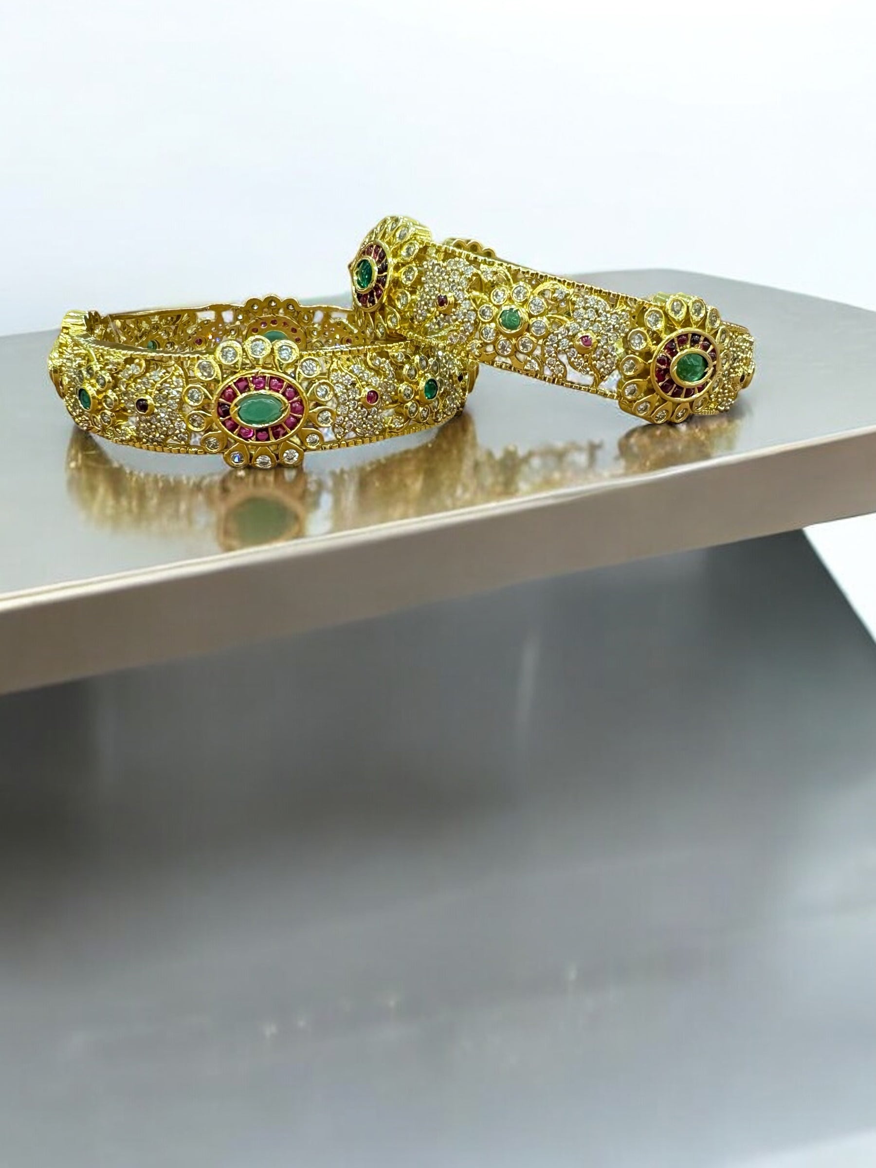 Exquisite Gold-Plated Bangles - “Timeless Elegance & Grandeur”