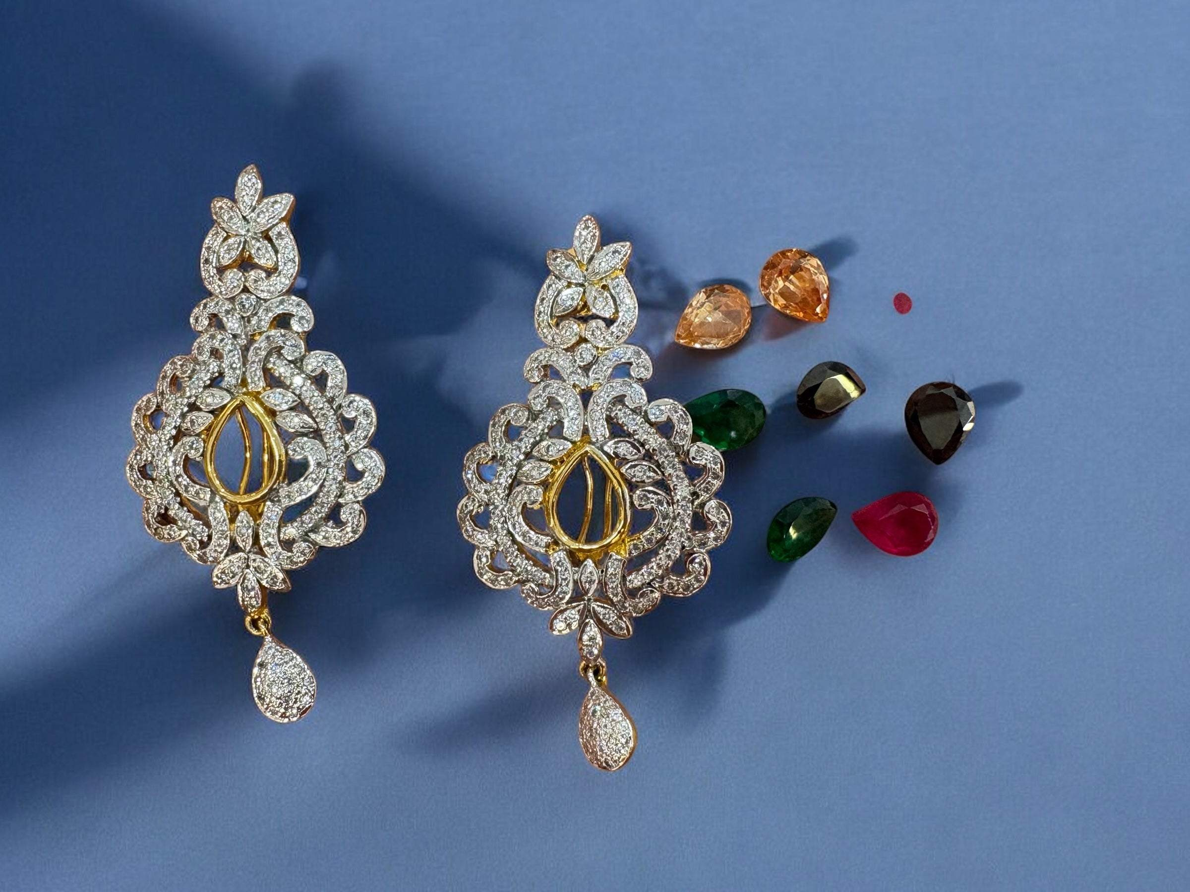 Elegant Interchangeable Gemstone Earrings - A Statement of Luxury