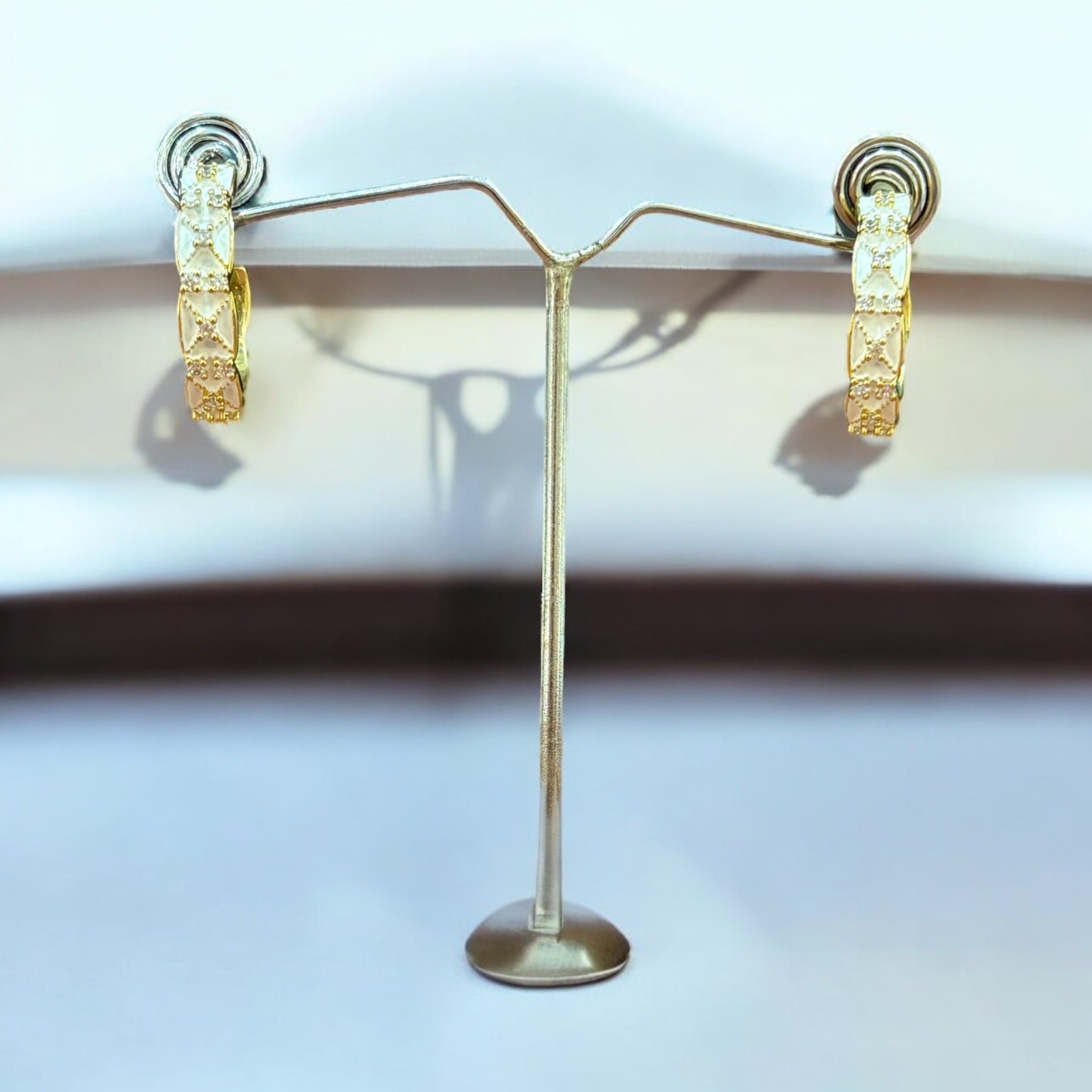 Elegant Gold Textured Hoop Earrings