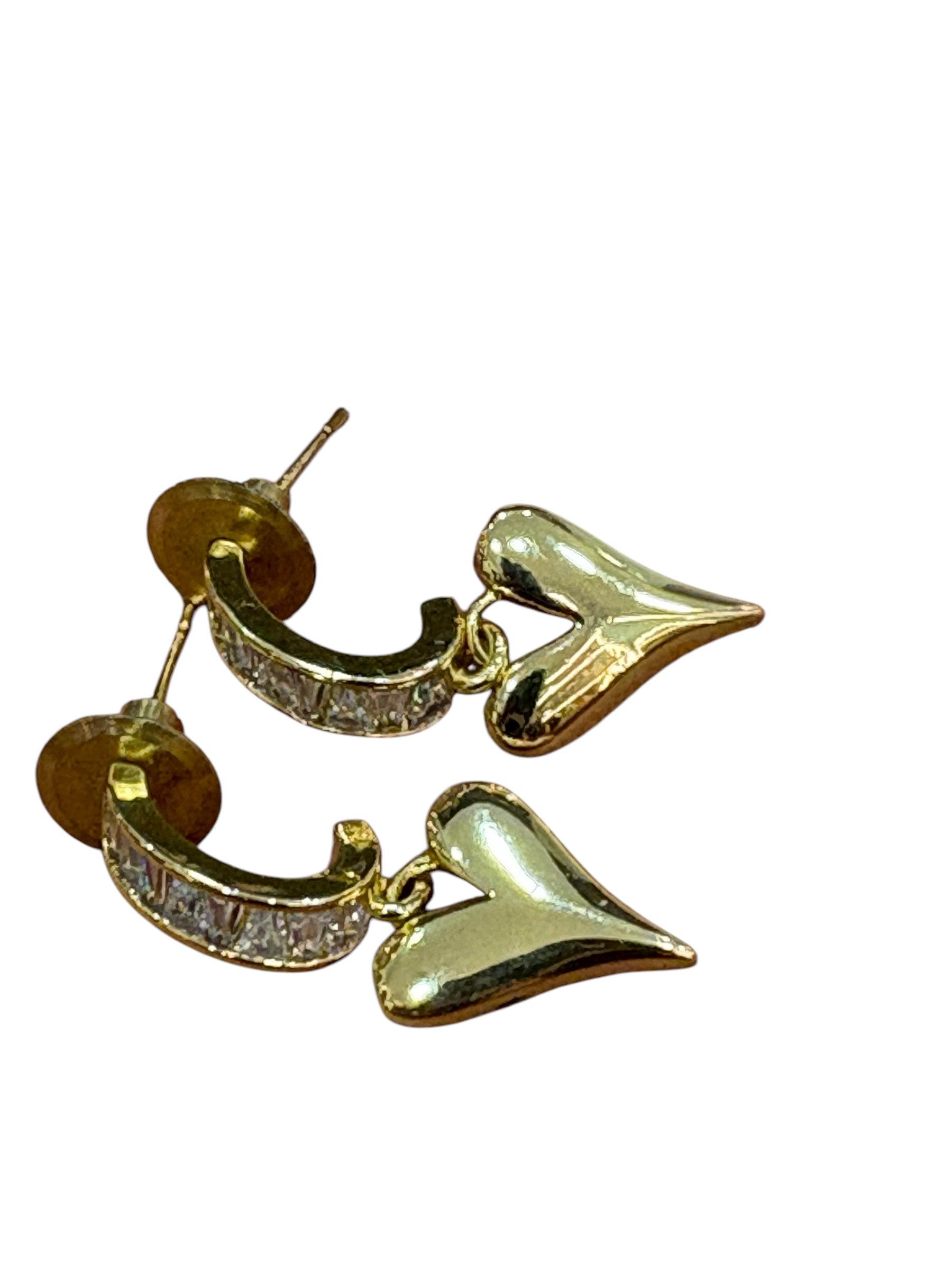 Elegant gold-toned heart-shaped earrings
