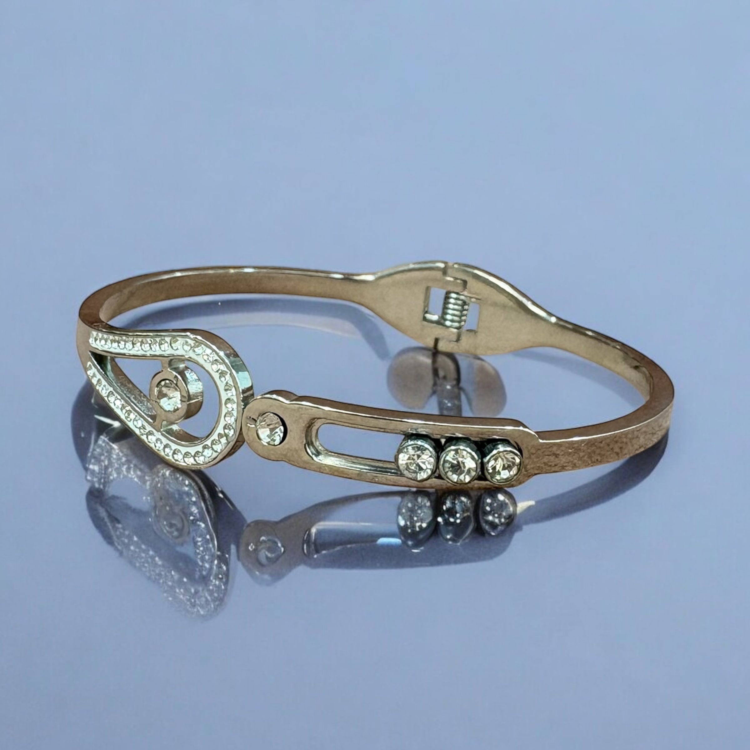 Stylish Silver-Toned Bracelet with Sparkling Stone Accents
