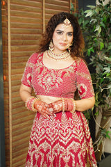 Royal Ruby Kundan Set with Matching Earrings and Maang Teeka